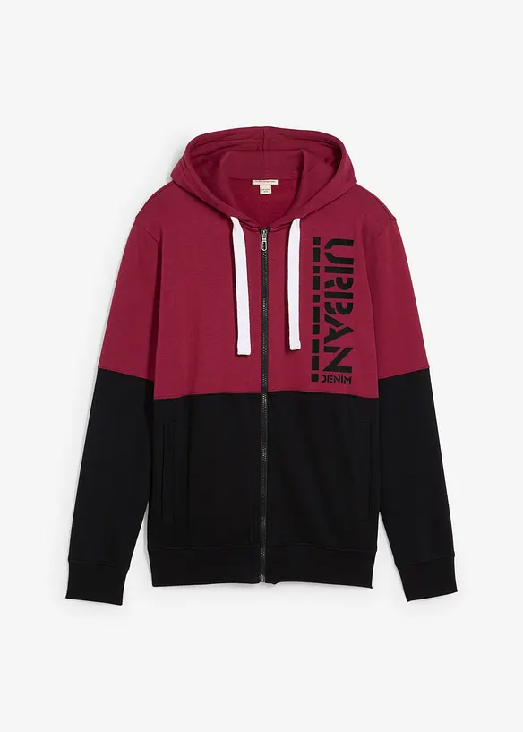 Sweat zippé à capuche 100% coton, bonprix