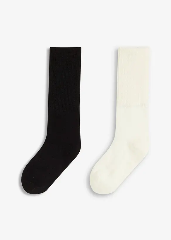 Lot de 2 paires de chaussettes douillettes à large revers, bonprix