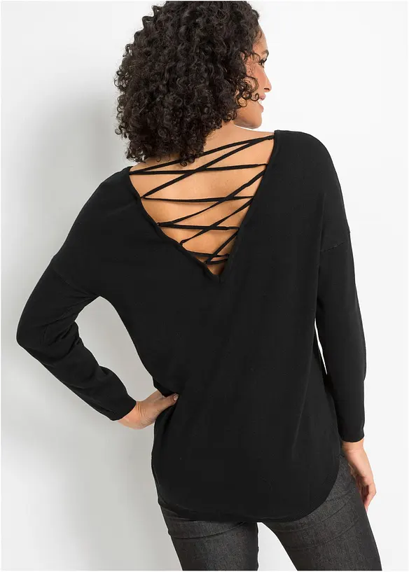 Pull en fine maille de viscose mélangée, bonprix