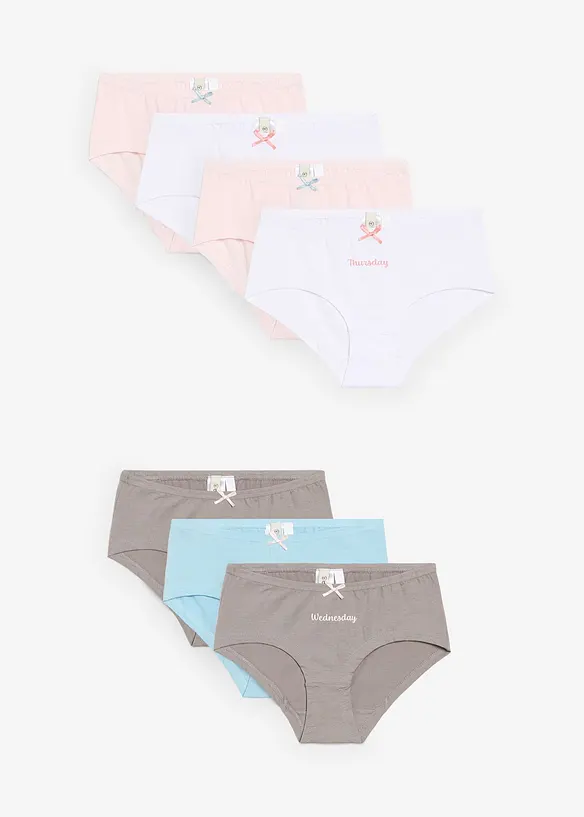 Lot de 7 culottes en coton doux avec n&oelig;ud en satin, bonprix