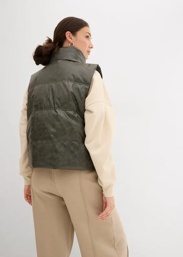 Gilet sans manches enduit et matelassé, bonprix