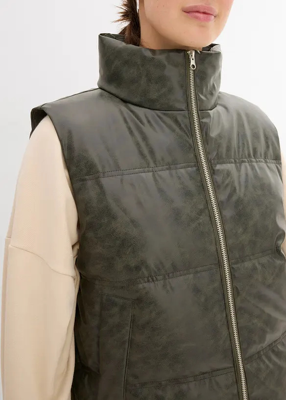 Gilet sans manches enduit et matelassé, bonprix