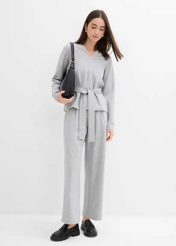 T-shirt manches longues avec lien à nouer, viscose majoritaire, bonprix