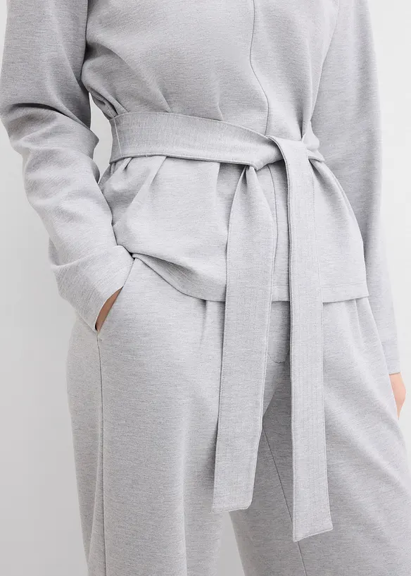 T-shirt manches longues avec lien à nouer, viscose majoritaire, bonprix