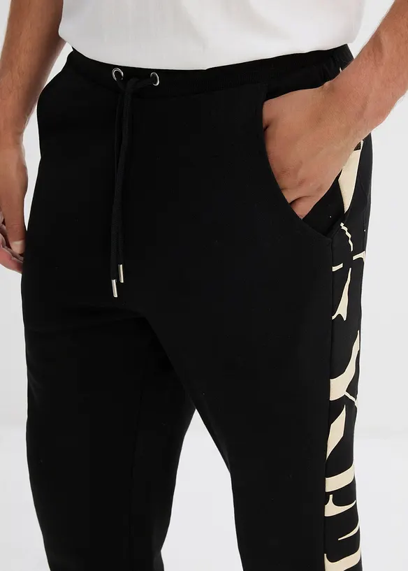 Pantalon de jogging avec empiècement, 100% coton, bonprix