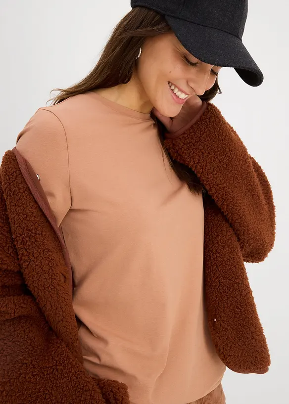 Lot de 2 T-shirts manches longues en coton extensible, bonprix