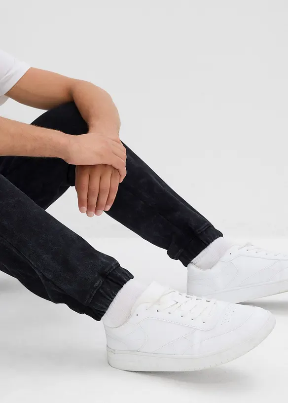 Pantalon de jogging aspect délavé 100% coton, loose, bonprix