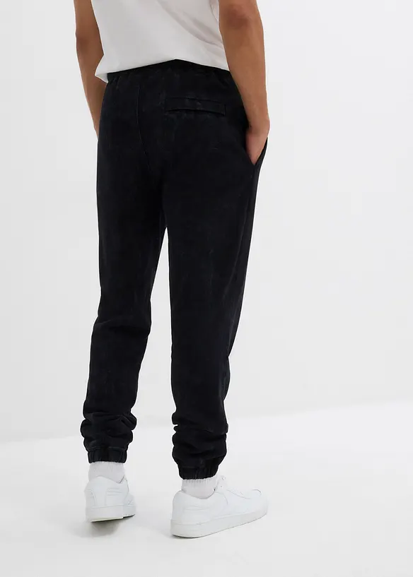 Pantalon de jogging aspect délavé 100% coton, loose, bonprix