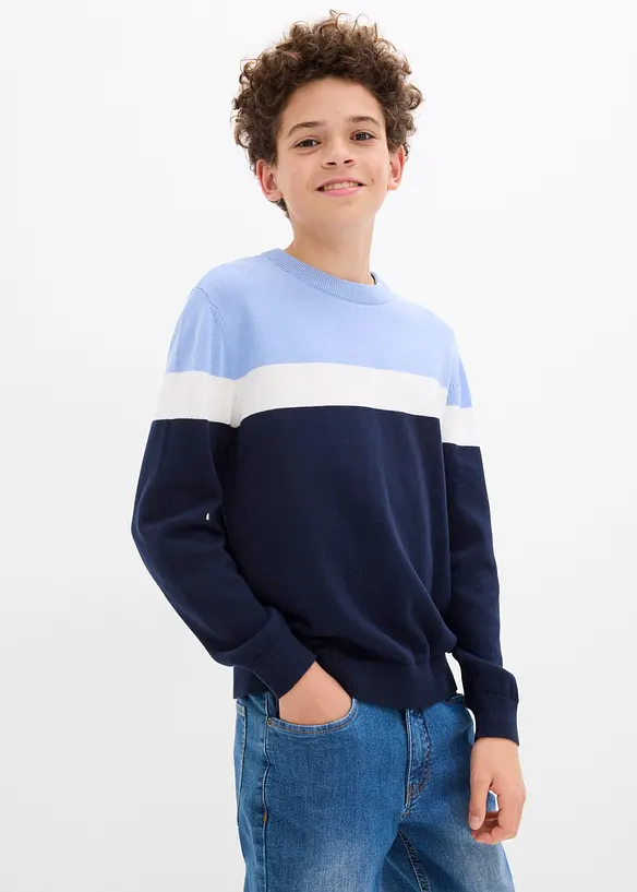 Pull en fine maille 100% coton, bonprix