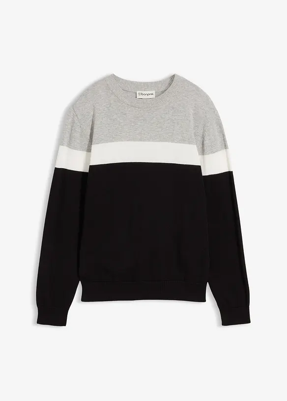 Pull en fine maille 100% coton, bonprix