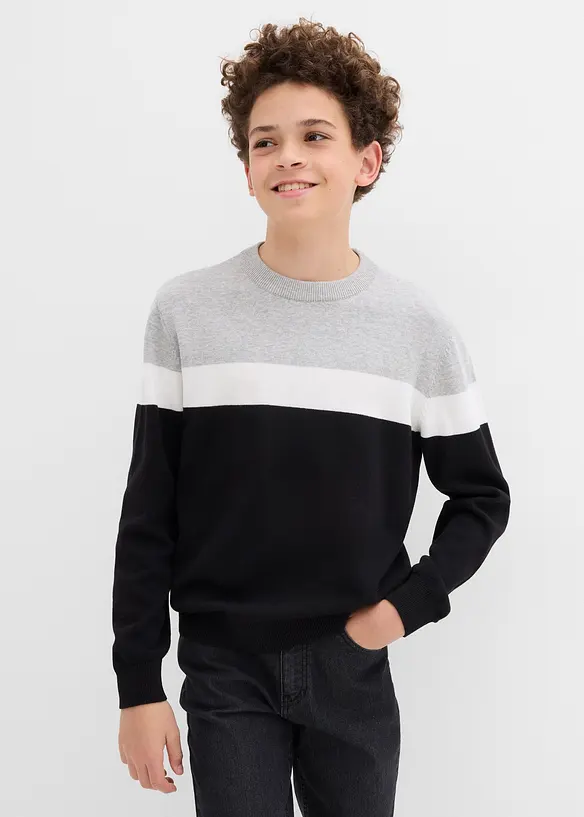 Pull en fine maille 100% coton, bonprix