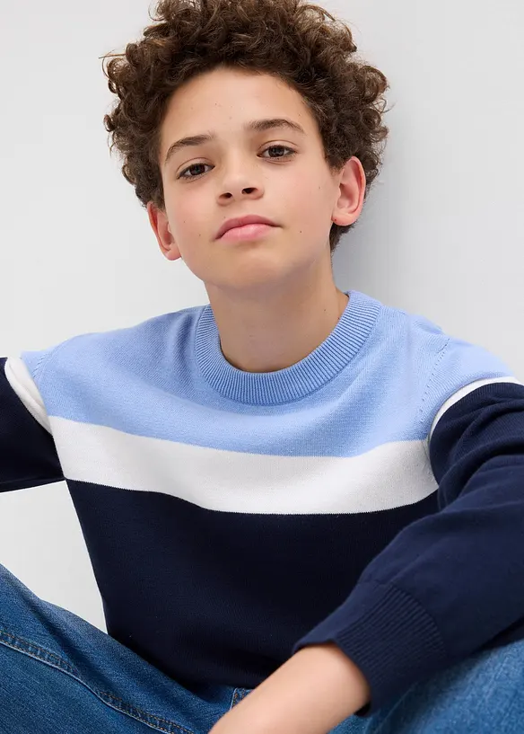 Pull en fine maille 100% coton, bonprix