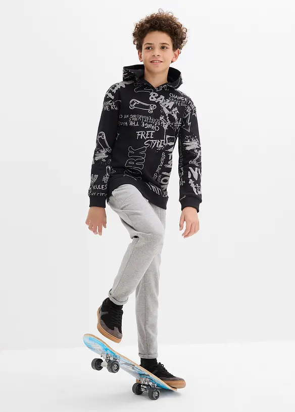 Sweat à capuche en matière douce, bonprix