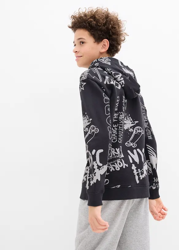 Sweat à capuche en matière douce, bonprix