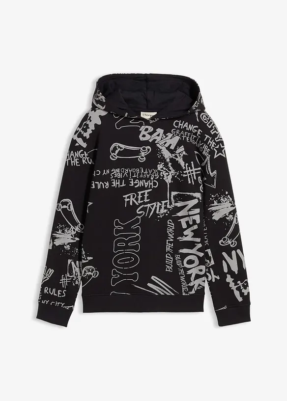 Sweat à capuche en matière douce, bonprix