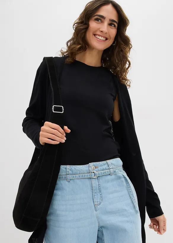 Gilet long en maille, ouvert, bonprix