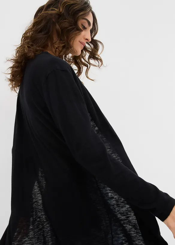 Gilet long en maille, ouvert, bonprix