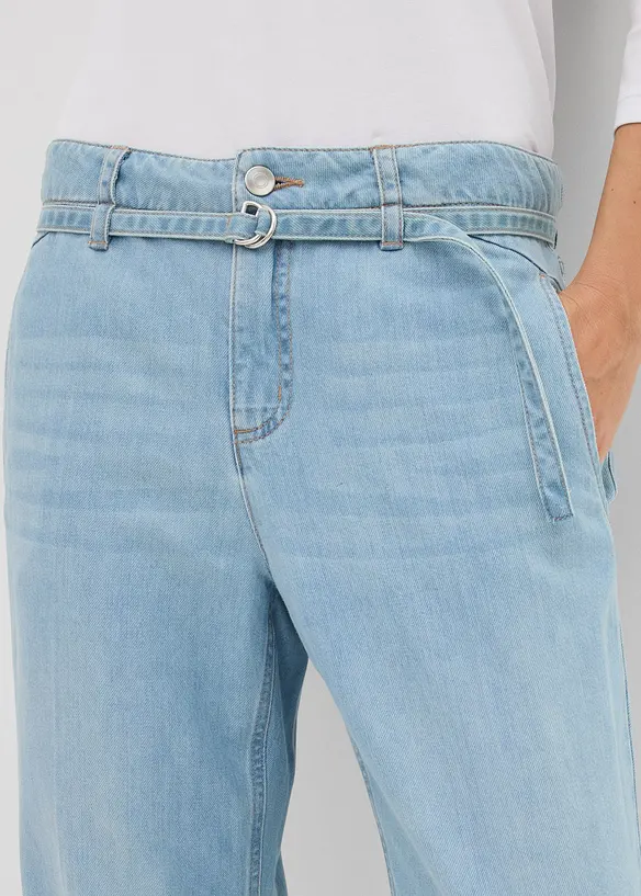 Jean large taille mi-haute avec ceinture, bonprix