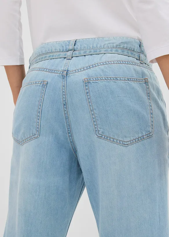 Jean large taille mi-haute avec ceinture, bonprix