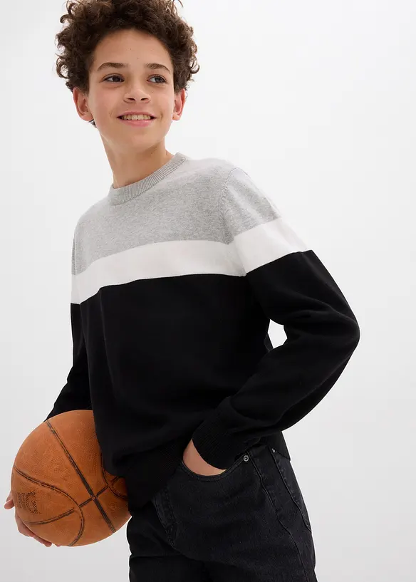 Pull en fine maille 100% coton, bonprix