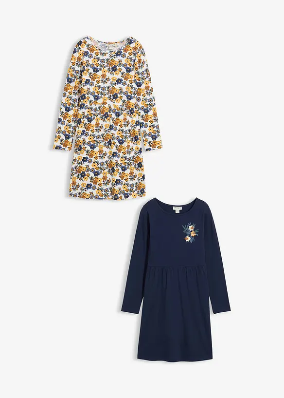 Lot de 2 robes en jersey 100 % coton, bonprix