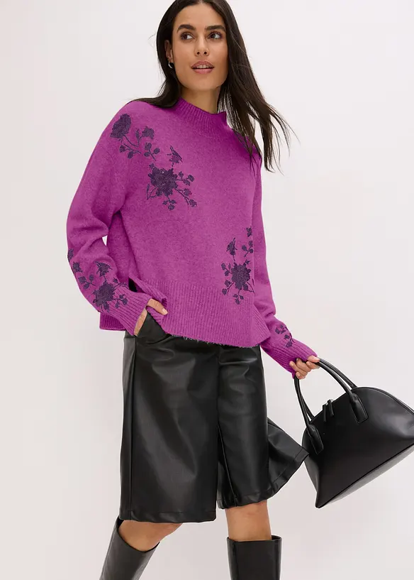 Pull brodé de sequins, bonprix