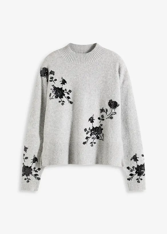 Pull brod&eacute; de sequins, bonprix