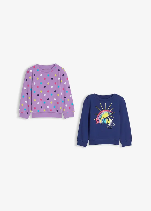 Lot de 2 sweats 100% coton, bonprix