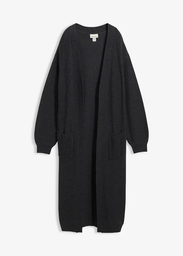 Gilet long en maille à épaules descendues, bonprix