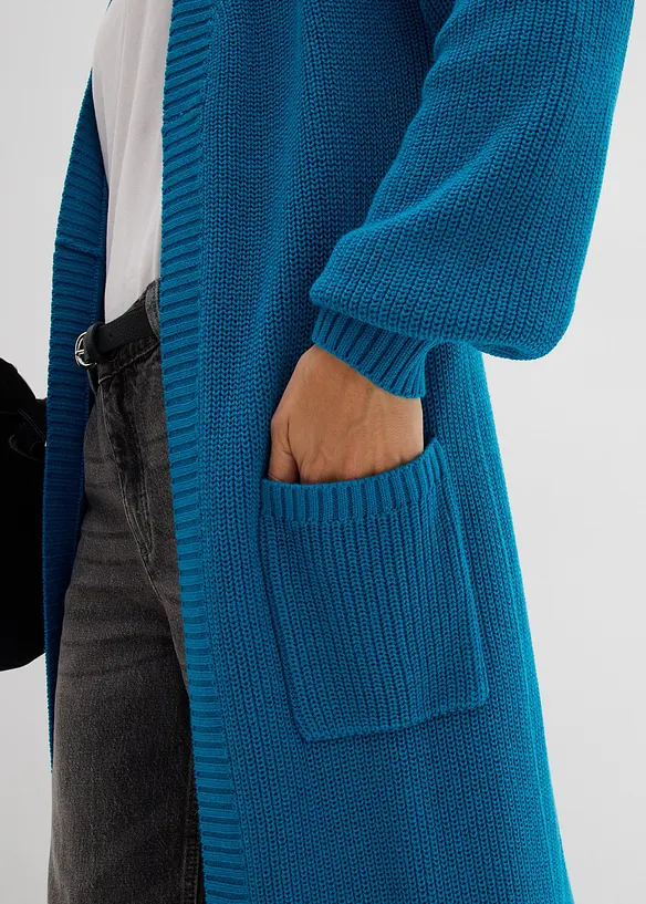 Gilet long en maille à épaules descendues, bonprix