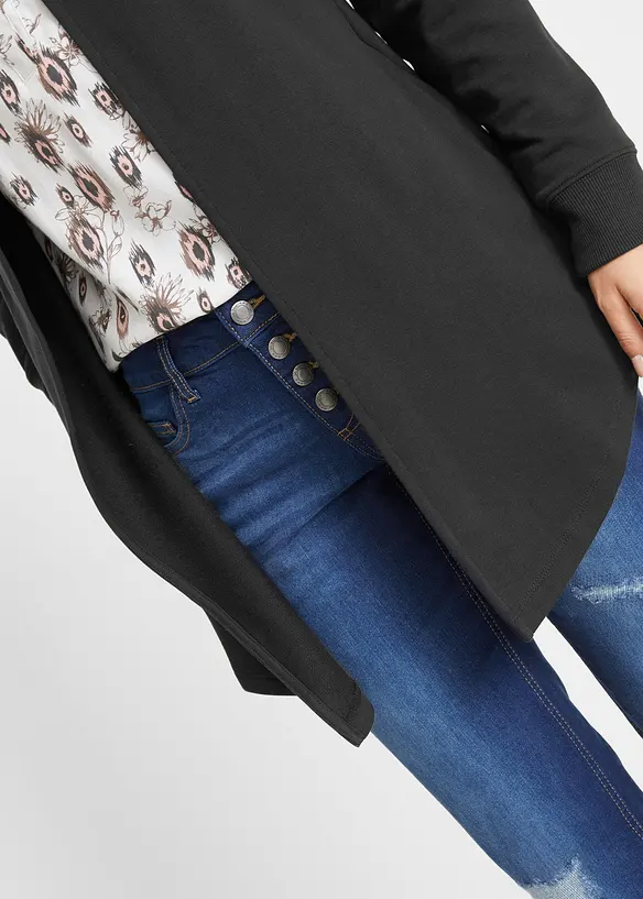 Gilet long en molleton de coton mélangé, bonprix