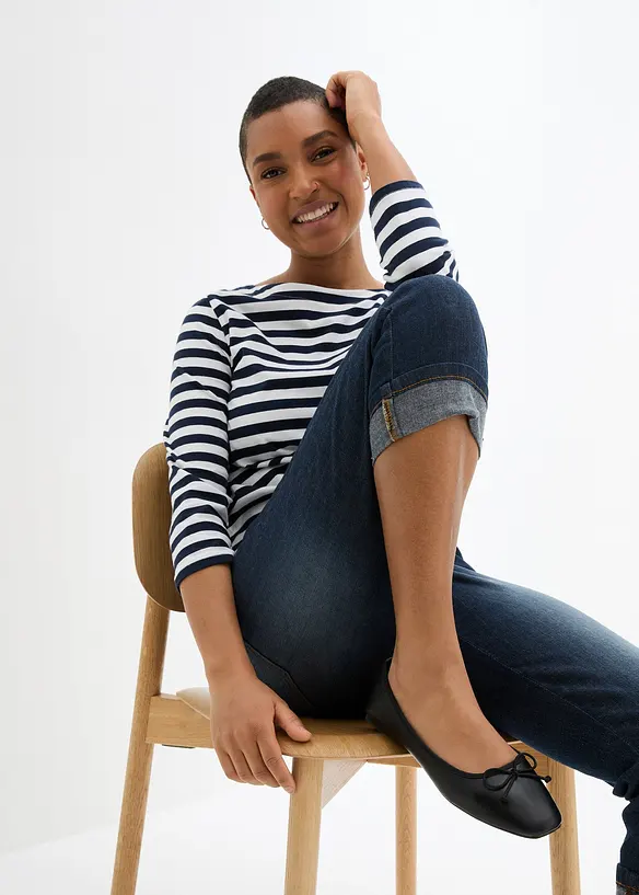 Jean Slim, taille mi-haute, coton, bonprix