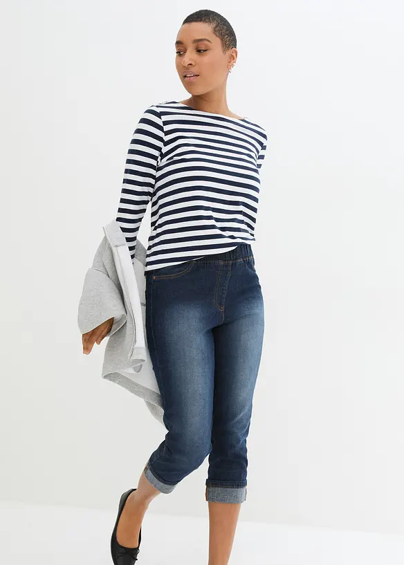 Jean Slim, taille mi-haute, coton, bonprix