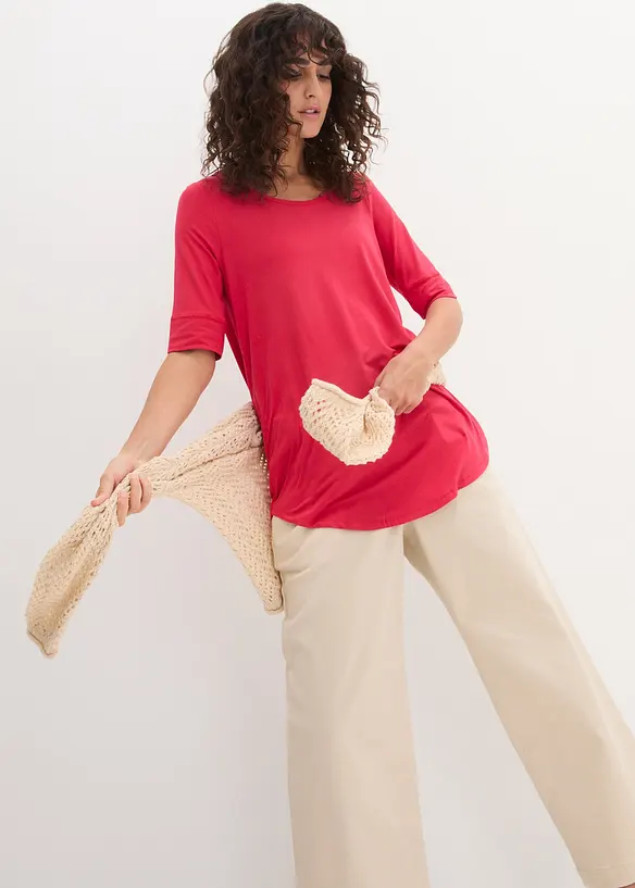 T-shirt long et doux en viscose, bonprix