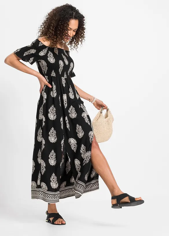 Robe col Bardot en viscose fluide, bonprix