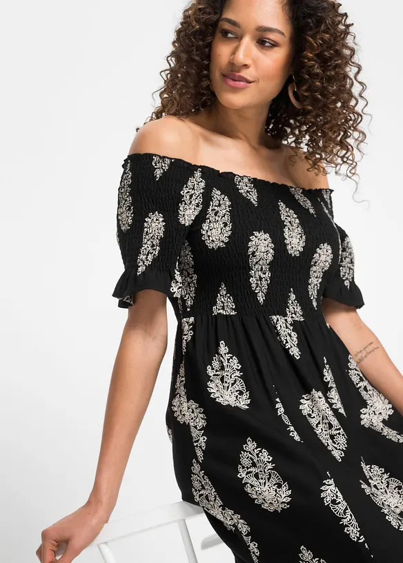 Robe col Bardot en viscose fluide, bonprix