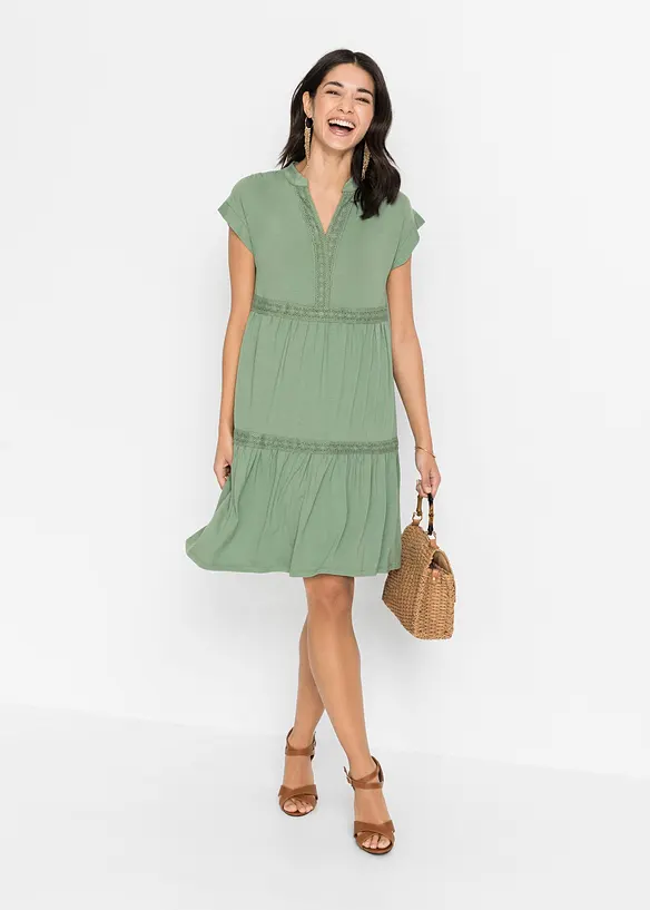 Robe-tunique douce en viscose extensible, bonprix