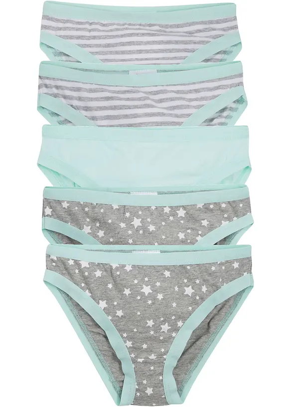 Lot de 5 slips avec coton doux, bonprix