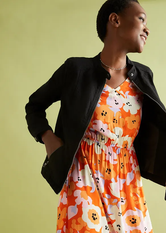 Veste en coton twill avec empiècements latéraux extensibles, bonprix