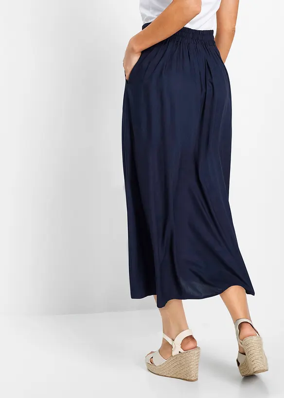 Jupe longue en viscose avec taille élastique et lien à nouer, bonprix