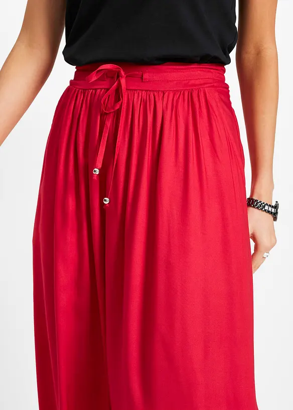 Jupe longue en viscose avec taille élastique et lien à nouer, bonprix