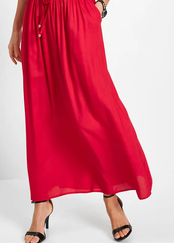 Jupe longue en viscose avec taille élastique et lien à nouer, bonprix