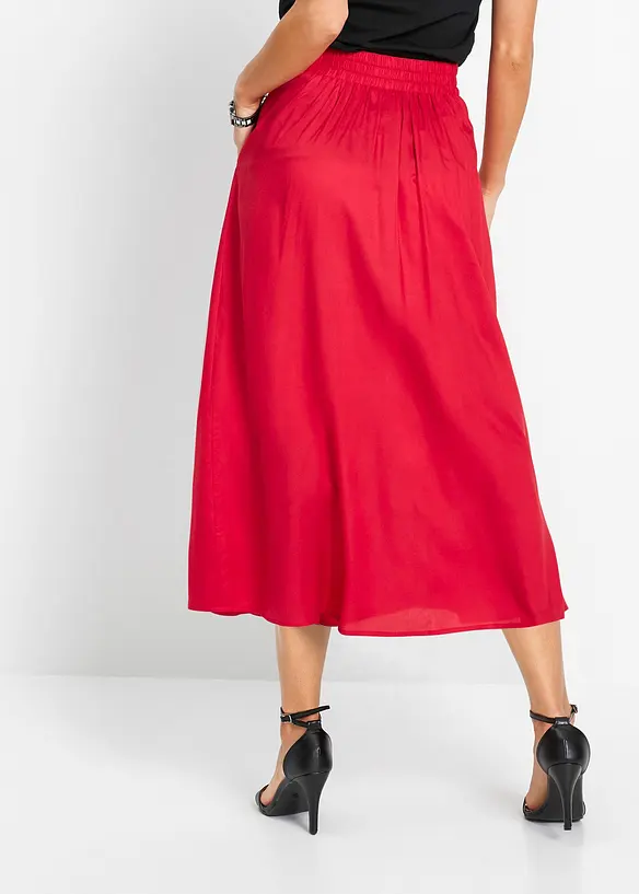 Jupe longue en viscose avec taille élastique et lien à nouer, bonprix