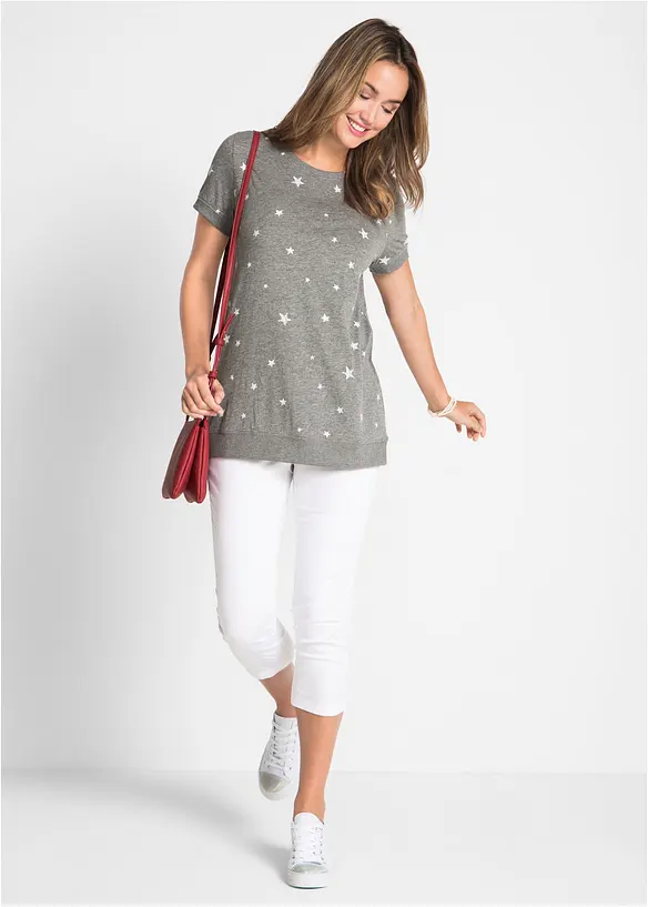 T-shirt coton l&eacute;ger, demi-manches, bonprix