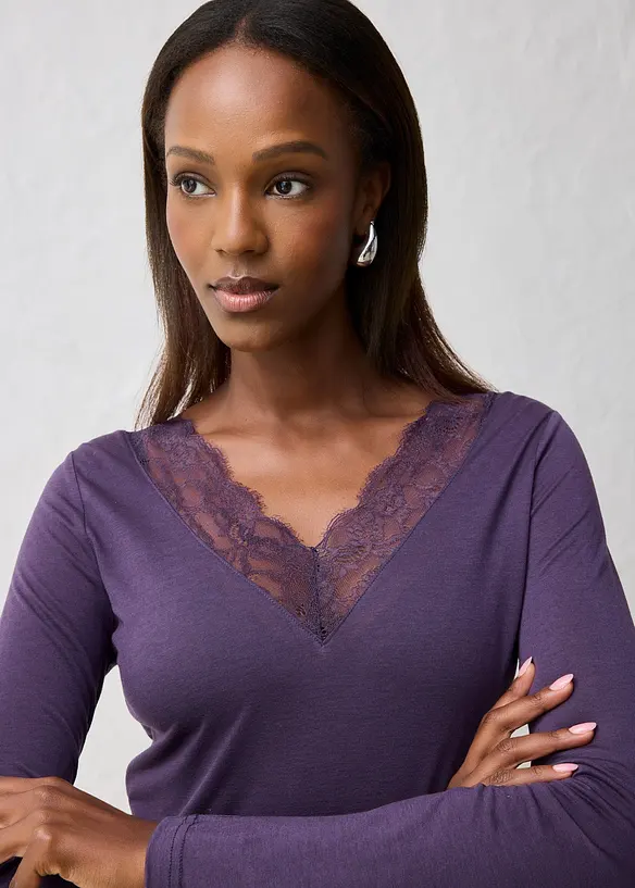 T-shirt en laine mélangée, bonprix