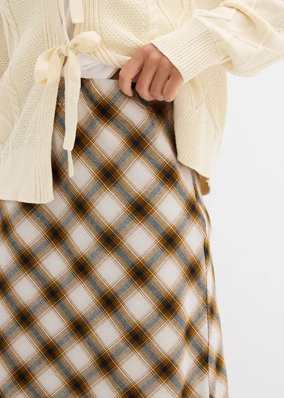 Jupe midi en flanelle 100% coton, bonprix