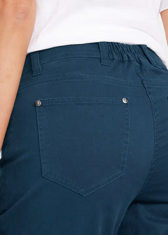 Pantacourt en coton avec taille &eacute;lastique et boutons, bonprix