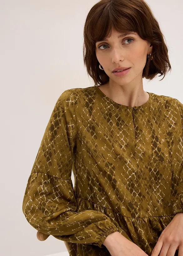 Robe midi en satin fluide, bonprix