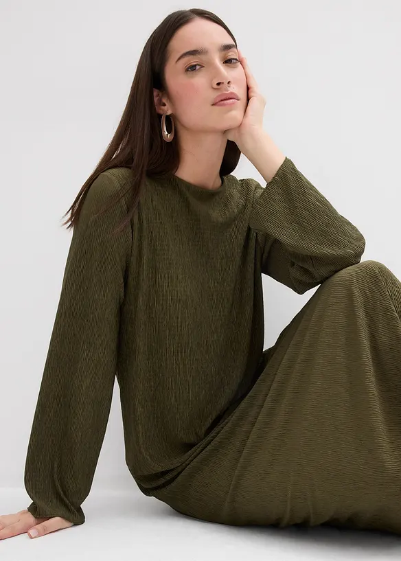 Robe midi aspect froissé, bonprix