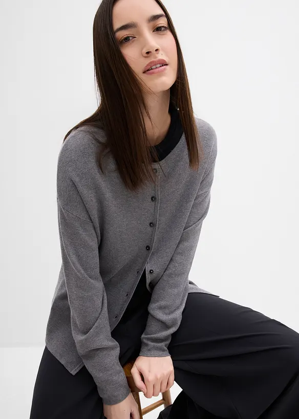 Gilet cintré en maille de viscose mélangée, bonprix